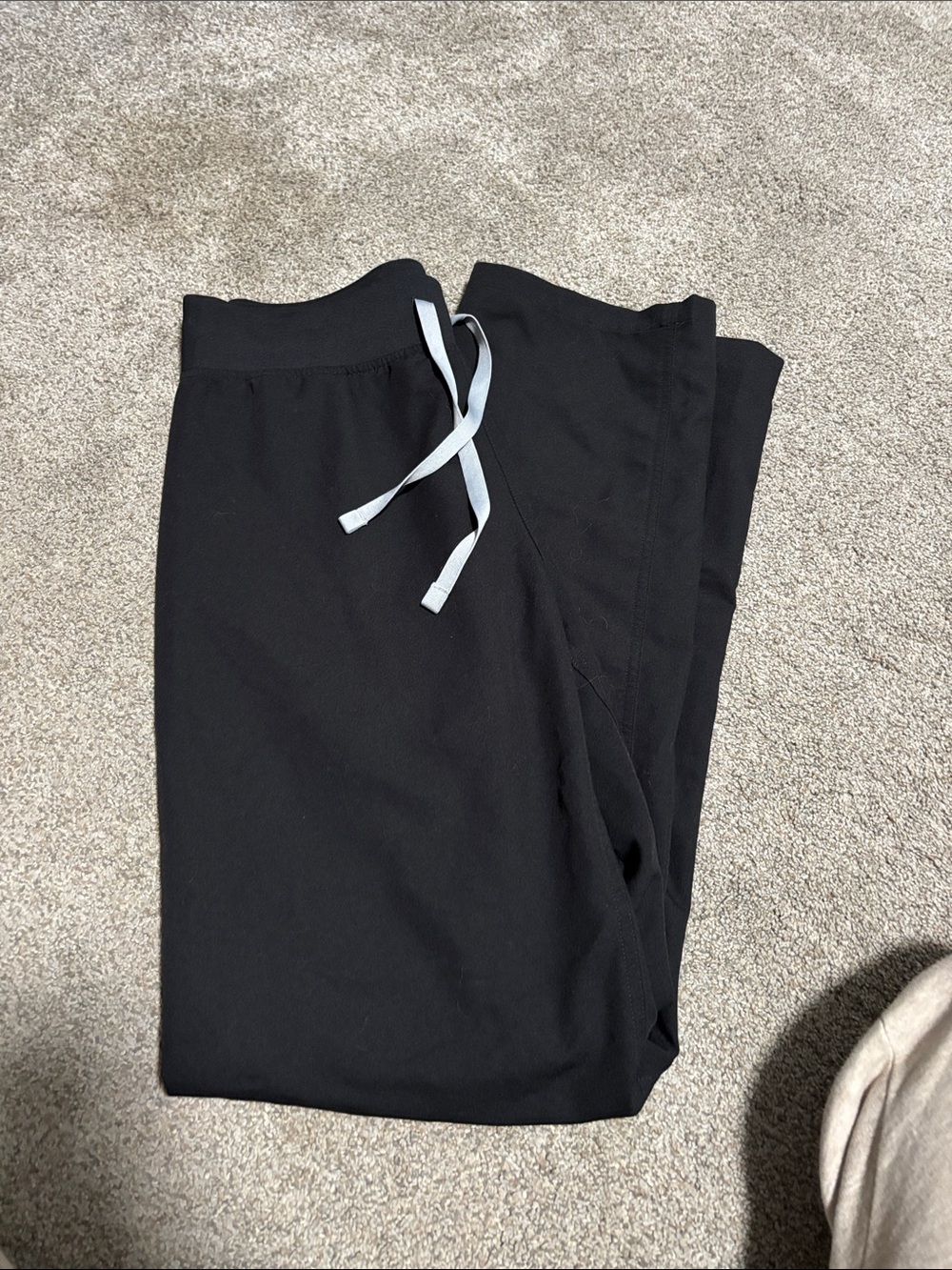 Figs Black scrub pants with gray drawstring. Size small
